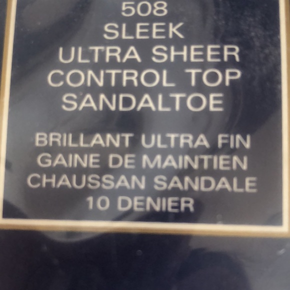 Givenchy Control Top Ultra Sheer Sandal Toe Hosiery Style 508 Size 2 INK - Picture 2 of 5